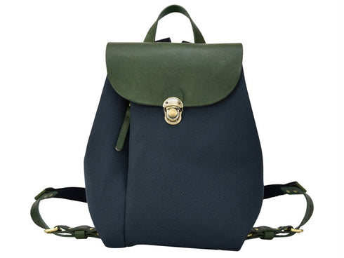 【豊岡鞄 エルダー TN006MR ネイビー/オリーブ】ミニリュック